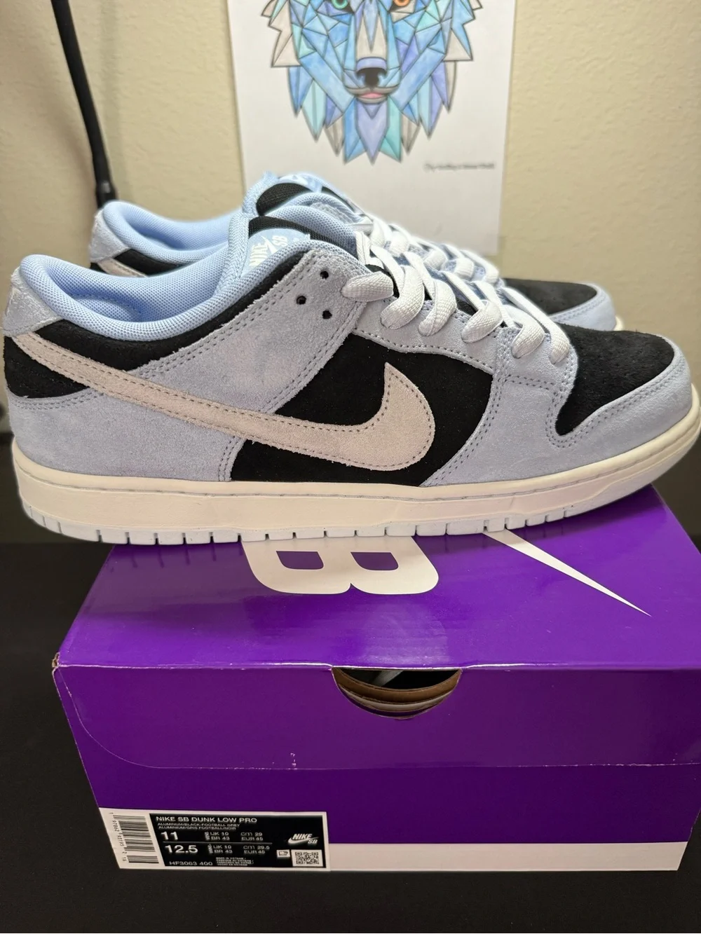 New Men’s Size 11 Nike Dunk Low Pro Aluminum / Black - Football Grey